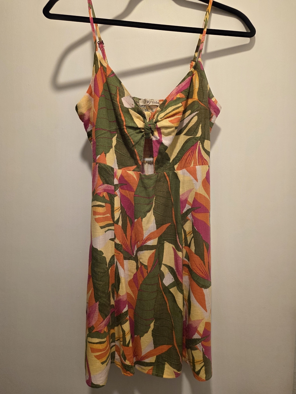 Rewind Brand Tropical Print Sundress in Green, Orange & Pink